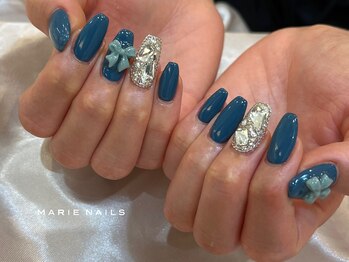 マリーネイルズ 心斎橋店(MARIE NAILS)/新規様¥9,900 リボン 0829b