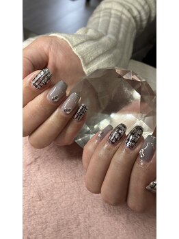 チェリーブロッサム(A CHERRY BLOSSOM)/冬の王道ツイードネイル