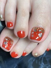 レディグリッター(Lady glitter)/レッド×ゴールド冬フット