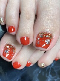 レッド×ゴールド冬フット