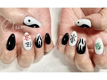 クリア(Clear)/麻雀ネイル