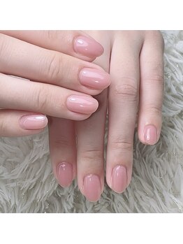 ちゅるんピンクの美爪ネイル