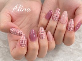 ピングネイル/上品可愛い