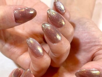 オーロラ×マグネットネイル