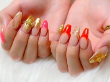 ルアナ(Luana.)/蛍光ピンクオレンジ×ゴールド