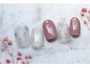 5600円　花　クリアネイル