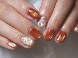 オレンジニュアンスネイル