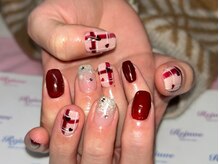 リジュベ(Rejuve)/赤チェックネイル★