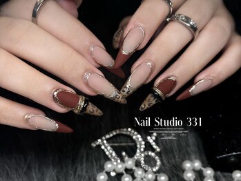 サンサンイチ 関内店(331)/秋ネイル☆ヒョウ柄ボルドー