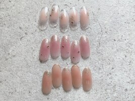 秋色桃ネイル