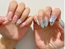 春ネイル　ちくはぐ