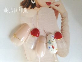 【花柄ネイル】
