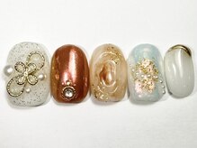 ネイルメゾン 渋谷店(NAIL MAISON)/和柄金箔ゴールドミラー￥9000
