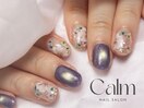 ブルー×フラワーデザイン