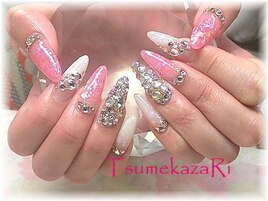 ピンク＆ホワイト★スワロ敷詰め