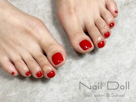 フット　ワンカラー　レッド