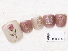 アイネイルズ 新宿店(I nails)/手描きフラワーフット9980円