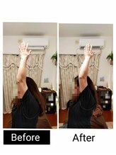 アース エンジェル整体院/ビフォアフ　肩こり　ストレッチ