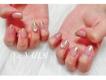 ユーネイルズ 恵比寿(Yu.NAILS.)/蝶々◎ミラーグラデーション