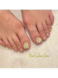 アシンメトリー和柄ネイル