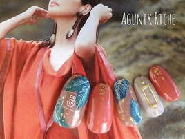 【リーフ柄ネイル】