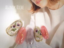 アグニークリッシェ(Agunik Riche)/【押し花ネイル】