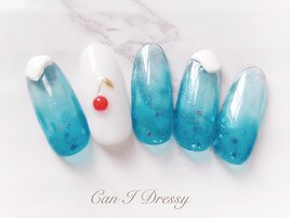 クリームソーダネイル¥9000