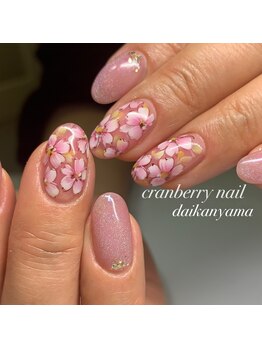 クランベリーネイル 代官山 恵比寿(cranberry nail)/桜ネイル　パラジェル　