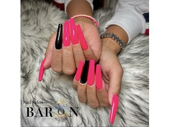 バロン 本厚木店(BARON)/ピンク×ブラックネイル