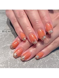 夏！オレンジネイル！