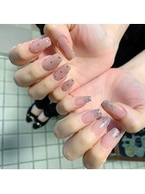 Mネイルアンドカフェ シェレステ/キラキラアシメ