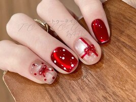 クリスマスxドットネイル