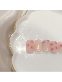 ハートネイル　モコモコネイル