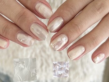 ラクエ(Laque)/ホワイトオーロラ リボンネイル