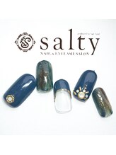 ネイルアンドアイラッシュサロン ソルティ 寺田町(salty)/ネイビーニュアンス