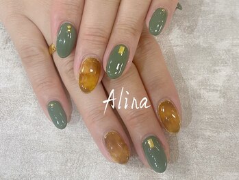 エリナネイルサロン池袋(Alina Nail Salon)/緑ネイル