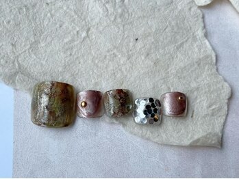 アイネイルズ 梅田店(I nails)/フット水彩ミラーニュアンス
