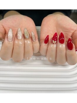 シンプルワンカラー2本アート付