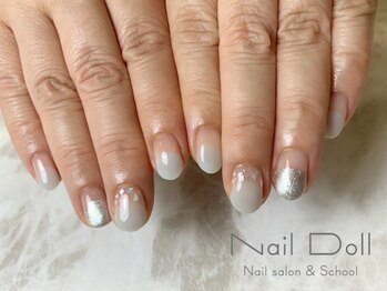 ネイルドール(Nail Doll)/ふんわりみずいろネイル