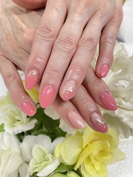ディーネイル 京橋(D-nail)/坂口/春っぽくキラキラネイル