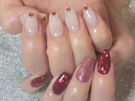 バレンタインネイル