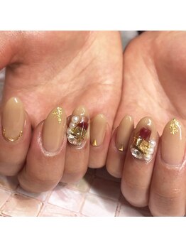 トータルサロン 白べぇーっ プラス/ストーンキラキラネイル