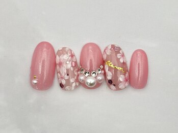 シード(Seed)/季節限定春ネイルさくら 12000円