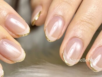 ヌーベルネイル(Nouvelle Nail)/フレンチネイル×ミラーライン