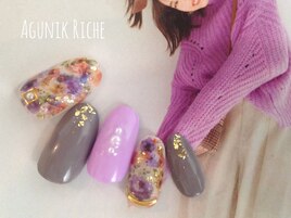 【花柄ネイル】