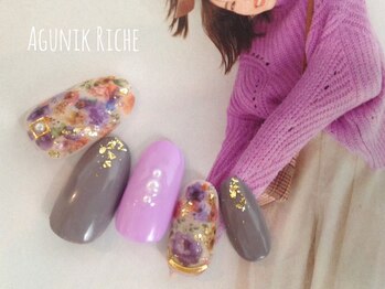 アグニークリッシェ(Agunik Riche)/【花柄ネイル】