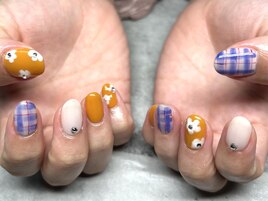 チェック×フラワー♪
