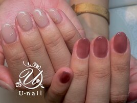 シンプルちぐはぐネイル