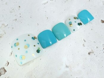 しゅわしゅわターコイズネイル