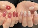 ピンクネイル/ドットネイル